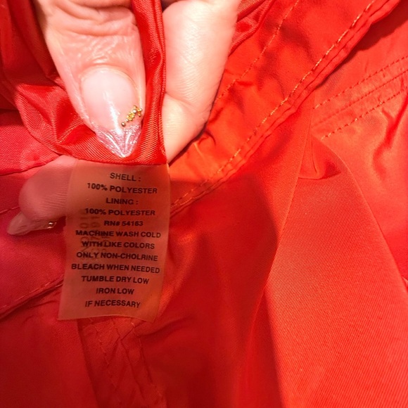 Calvin Klein Red/Orange Lightweight Bomber Jacket w/ Gold Hardware Large - Picture 10 of 10